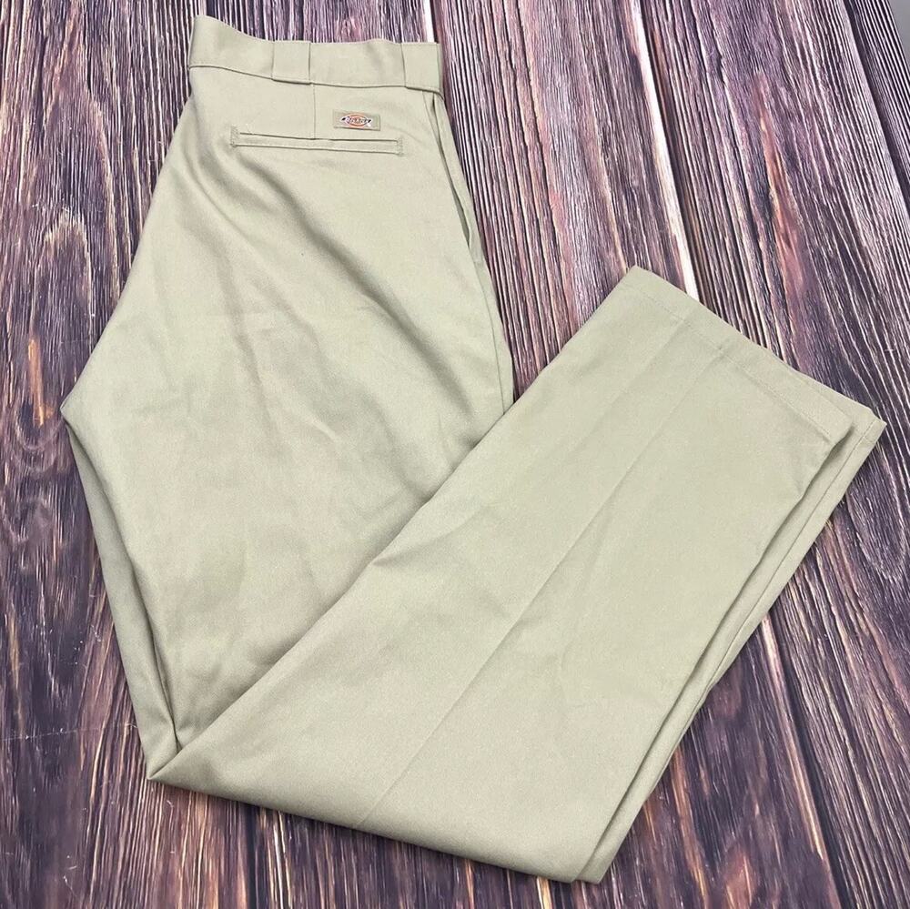 NWT Dickies 874 Biege Pants Original Fit Straight Leg Mens 34x34 (Actual 34x34)